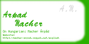 arpad macher business card